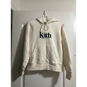 Kith Women Jane New York Hoodie II Cream Embroidered Logo Sweatshirt Size M